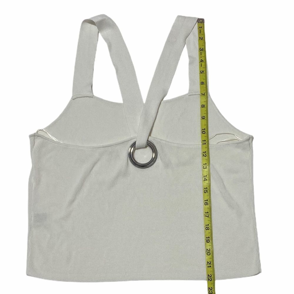 LEITH Grommet Detail White Halter Sweater Tank 1X - Picture 9 of 12